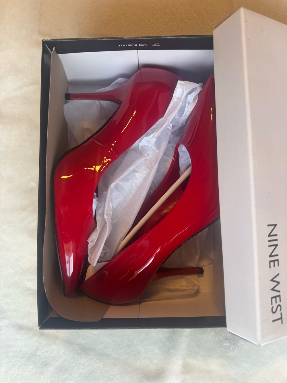 Nine West Red Patent Pointed Toe Pumps